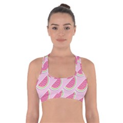 Melons Pattern Food Fruits Melon Cross Back Sports Bra