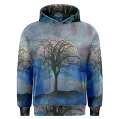 Tree Moon Sky Watercolor Painting Men s Overhead Hoodie by Pakrebo