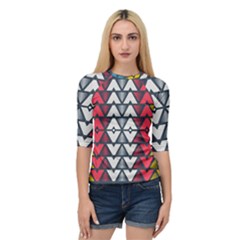 Background Colorful Geometric Unique Quarter Sleeve Raglan Tee