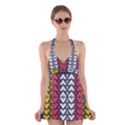 Background Colorful Geometric Unique Halter Dress Swimsuit  View1