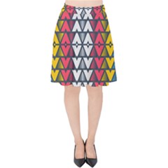 Background Colorful Geometric Unique Velvet High Waist Skirt