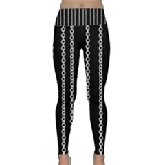 Chains Black Design Metal Iron Lightweight Velour Classic Yoga Leggings by HermanTelo