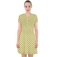 Hexagonal Pattern Unidirectional Yellow Adorable In Chiffon Dress