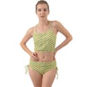 Hexagonal Pattern Unidirectional Yellow Mini Tank Bikini Set View1