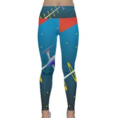 Rocket Spaceship Space Galaxy Lightweight Velour Classic Yoga Leggings by HermanTelo