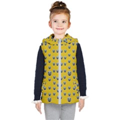 Mistletoe In Wood Kids  Hooded Puffer Vest by pepitasart