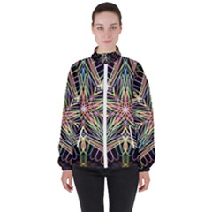 Star Mandala Pattern Design Doodle Women s High Neck Windbreaker by Pakrebo
