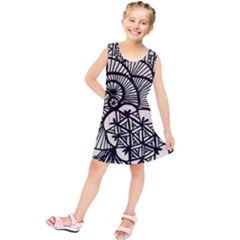 Background Abstract Beige Black Kids  Tunic Dress by Pakrebo