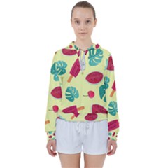 Watermelon Leaves Strawberry Women s Tie Up Sweat