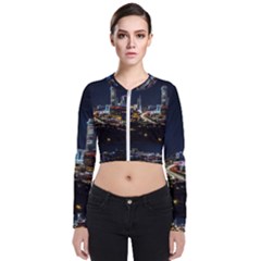 Night City Seoul Travel Korea Sky Long Sleeve Zip Up Bomber Jacket by Pakrebo