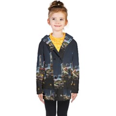 Night City Seoul Travel Korea Sky Kids  Double Breasted Button Coat by Pakrebo