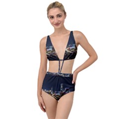Night City Seoul Travel Korea Sky Tied Up Two Piece Swimsuit by Pakrebo