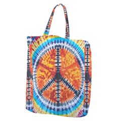 Tie Dye Peace Sign Giant Grocery Tote by Pakrebo