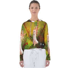 Beautiful Fairy With Wonderful Flowers Women s Slouchy Sweat by FantasyWorld7