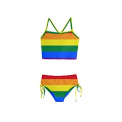 Lgbt Rainbow Pride Flag Girls  Tankini Swimsuit by lgbtnation