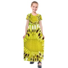 Kiwi Vitamins Eat Fresh Healthy Kids  Short Sleeve Maxi Dress by Pakrebo