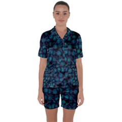 Background Abstract Textile Design Satin Short Sleeve Pyjamas Set