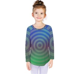 Blue Green Abstract Background Kids  Long Sleeve Tee