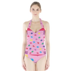 Cupcakes Food Dessert Celebration Halter Swimsuit