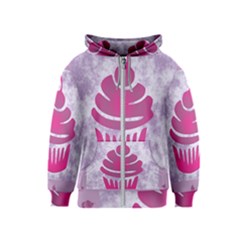 Cupcake Food Purple Dessert Baked Kids  Zipper Hoodie