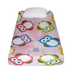 Owl Bird Cute Pattern Background Fitted Sheet (single Size)