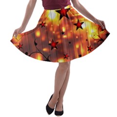 Star Radio Light Effects Magic A-line Skater Skirt by HermanTelo