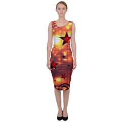 Star Radio Light Effects Magic Sleeveless Pencil Dress by HermanTelo