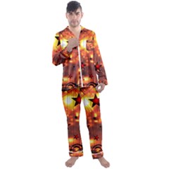 Star Radio Light Effects Magic Men s Satin Pajamas Long Pants Set by HermanTelo