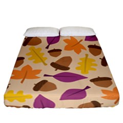 Acorn Leaves Pattern Fitted Sheet (california King Size)