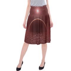 Alien Planet Exoplanet Ocean Midi Beach Skirt