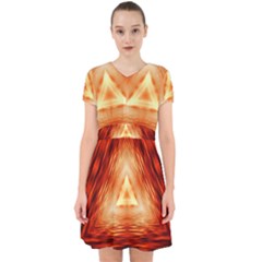 Abstract Orange Triangle Adorable In Chiffon Dress