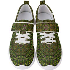 Peace Flower Planet And Calm Fire Men s Velcro Strap Shoes by pepitasart