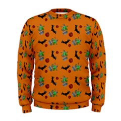 Halloween Witch Pattern Orange Men s Sweatshirt by snowwhitegirl