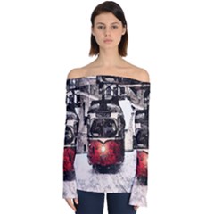 Winter Trolley Off Shoulder Long Sleeve Top