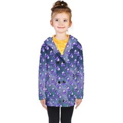 Kawaii Space Rocket Pattern Kids  Double Breasted Button Coat