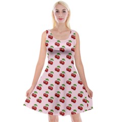 Retro Pink Cherries Reversible Velvet Sleeveless Dress