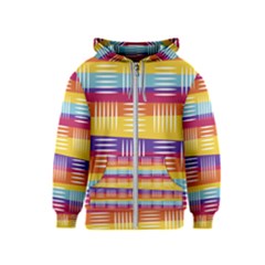 Background Line Rainbow Kids  Zipper Hoodie by HermanTelo