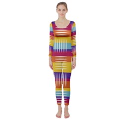 Background Line Rainbow Long Sleeve Catsuit by HermanTelo