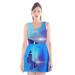 Butterfly Animal Insect Scoop Neck Skater Dress