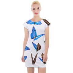 Butterfly Unique Background Cap Sleeve Bodycon Dress by HermanTelo