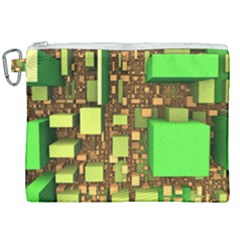 Blocks Cubes Green Canvas Cosmetic Bag (xxl)