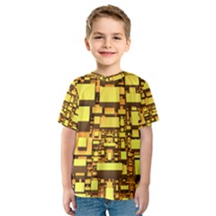 Cubes Grid Geometric 3d Square Kids  Sport Mesh Tee