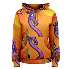 Funny Giraffe In The Night Women s Pullover Hoodie by FantasyWorld7