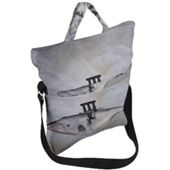 Awesome Whale In The Sky Fold Over Handle Tote Bag by FantasyWorld7