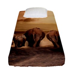 Elephant Dust Road Africa Savannah Fitted Sheet (single Size)