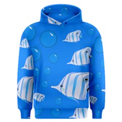 Fish School Bubbles Underwater Sea Men s Overhead Hoodie by HermanTelo