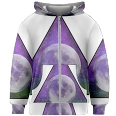 Form Triangle Moon Space Kids  Zipper Hoodie Without Drawstring by HermanTelo