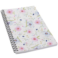 Floral Pink Blue 5 5  X 8 5  Notebook