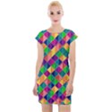 Geometric Triangle Cap Sleeve Bodycon Dress View1