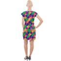 Geometric Triangle Cap Sleeve Bodycon Dress View2